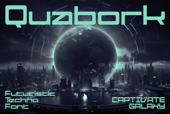 Quabork: A Square Techno Font for Bold Display Moments