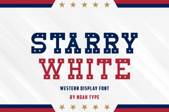 Starry White Font: Patriotic Charm for Handmade Labels & Printables